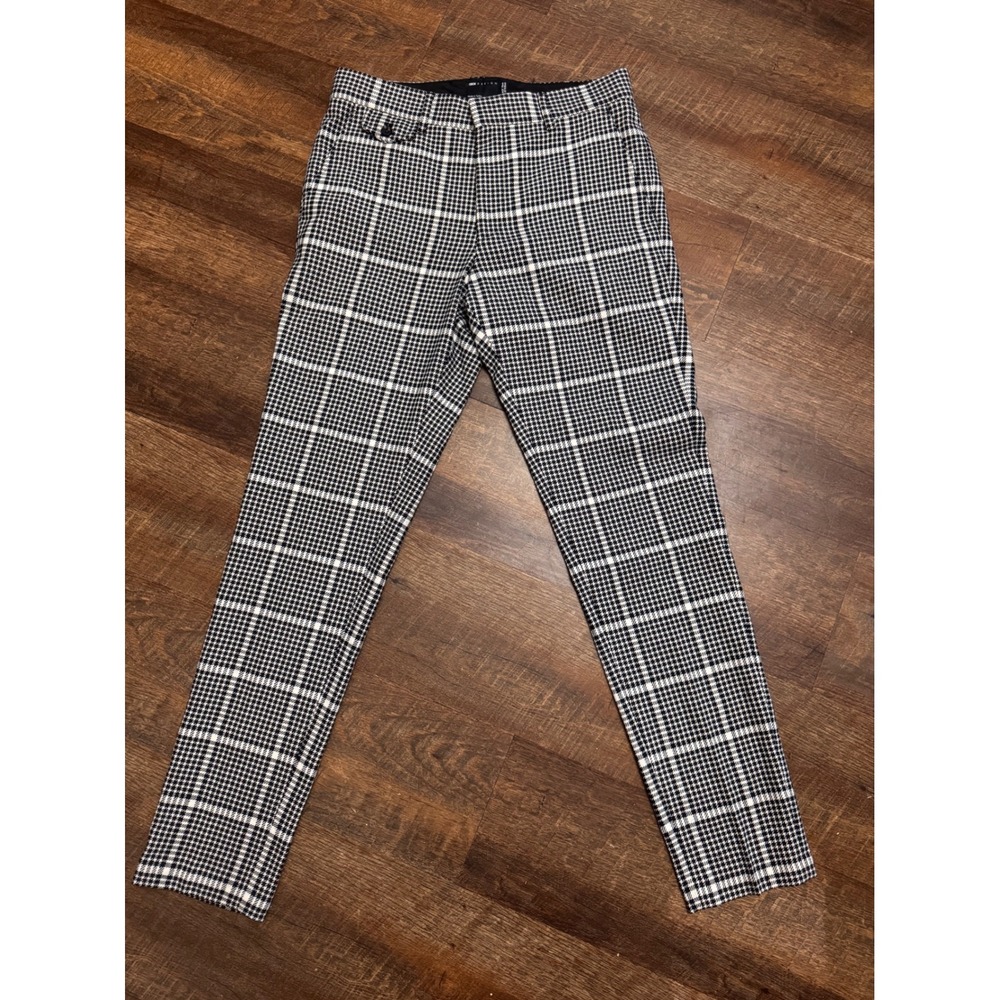 ASOS DESIGN Black White Houndstooth Plaid Slim Leg Pants Trousers Size 31